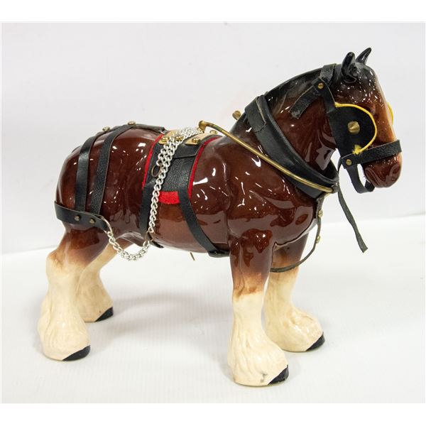 VINTAGE BONE CHINA LARGE CLYDESDALE HORSE