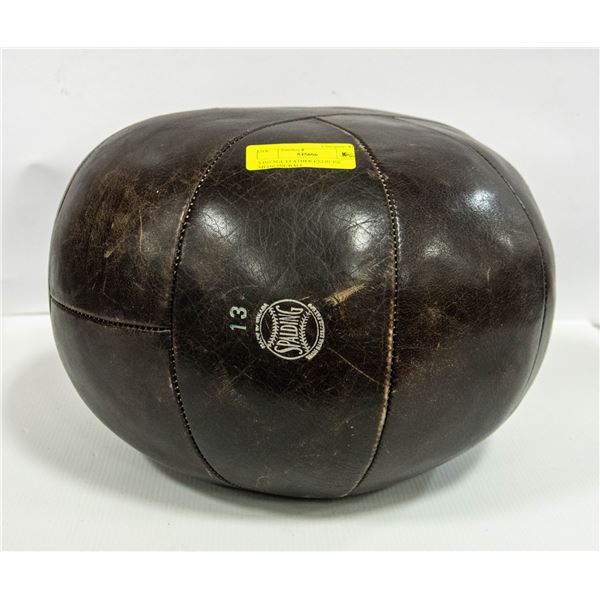 VINTAGE LEATHER EXERCISE MEDICINE BALL