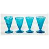 Image 1 : LOT OF 4 BLUE HANDBLOWN GLASSES APPROX 4" TALL