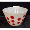 Image 1 : FIRE-KING WHITE W/ RED POLKA DOTS MIXING BOWL
