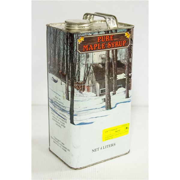 PURE MAPLE SYRUP NET 4 LITRES - EMPTY TIN