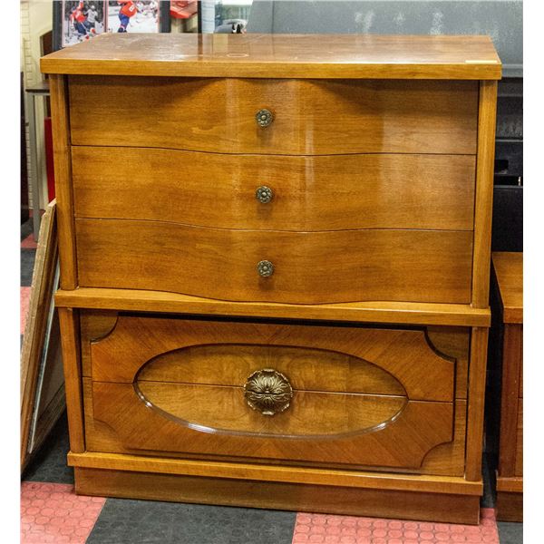 SOLID WOOD CURVED FRONT 5 DRAWER DRESSER