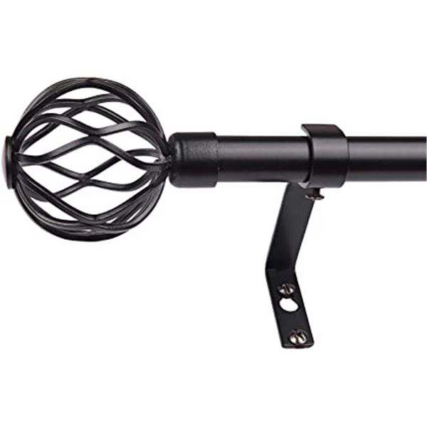 NEW REPACKED COQUILLES BLACK CURTAIN ROD WITH