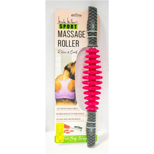 NEW NICOLE MILLER SPORT MASSAGE ROLLER - PINK