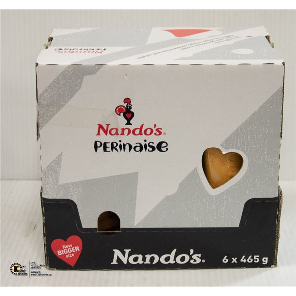 6 PACK 465 GRAM NANDO'S HOT/SPICY BOTTLES SAUCE