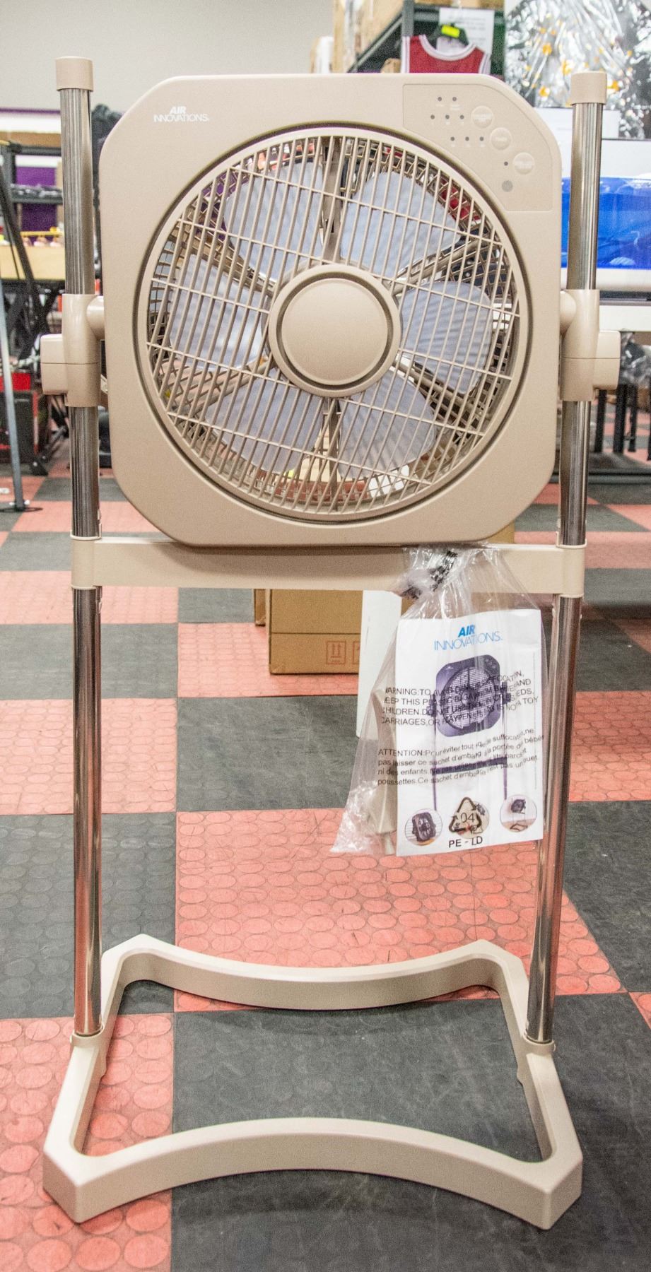 NEW AIR INNOVATIONS STANDUP FAN WITH REMOTE TAN