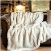 Image 1 : BATTILO WHITE FAUX FUR 60" X 80" BLANKET