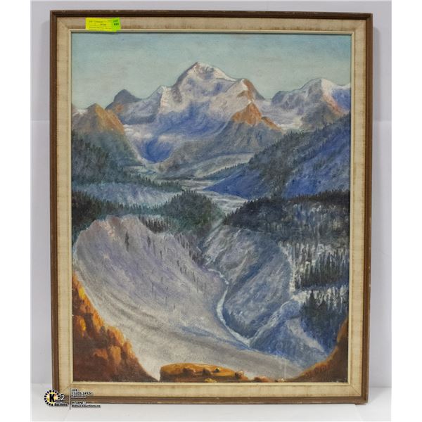 MANDIN ORIGINAL 1964 MOUNTAIN PAINTING 27" X 33"