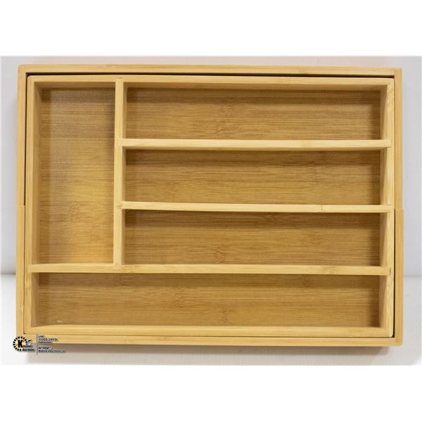 NEW BAMBOO WOOD DRAW STORAGE ORGANIZER