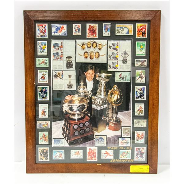 WAYNE GRETZKY HOCKEY HALL OF FAMER FRAMED WITH 50