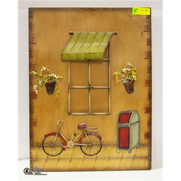 METAL BICYCLE WALL DECOR APPROX 18" X 24"