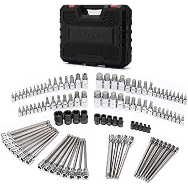 NEW CASOMAN 107 PIECE SOCKET SET WITH HARD CASE