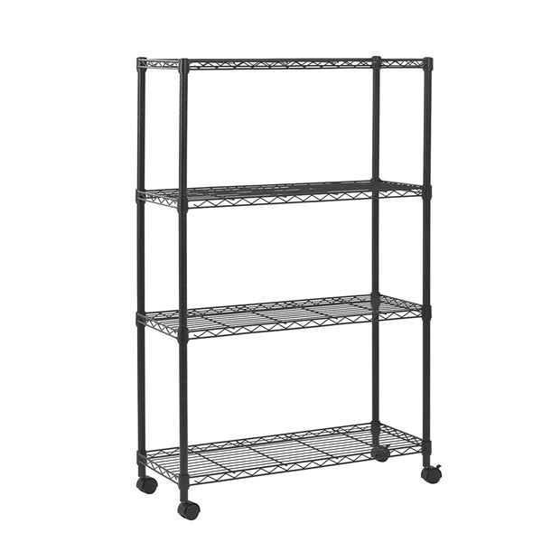 NEW SANDUSKY UNASSEMBLED BLK 4 TIER RACK ON WHEELS