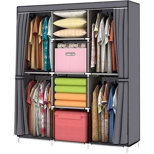 NEW GRAY YOUUD STANDING CLOSET / WARDROBE