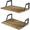 NEW SET OF 2 FLOATING RUSTIC BROWN SHELVES WITH