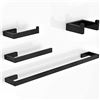 Image 1 : NEW 4 PIECE BATHROOM ACCESSORY SET, MATTE BLACK