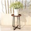 Image 1 : NEW ROUND WOOD GRAIN ACCENT END TABLE, RUSTIC