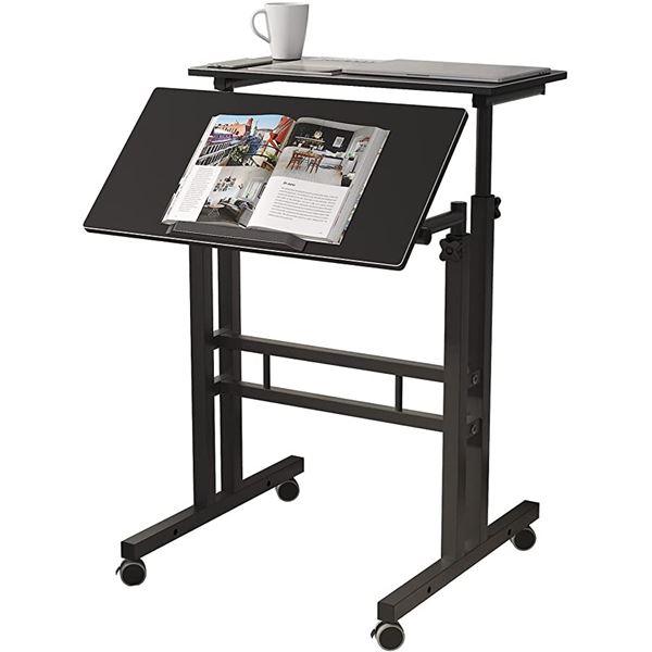 NEW BLACK VERTICAL STANDING ADJUSTABLE DESK