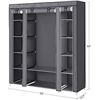 Image 2 : NEW SONGMICS GREY 59" FABRIC WARDROBE WITH DUST