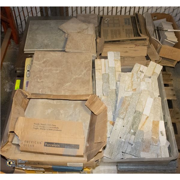 LARGE PALLET OF ASSORTED TILES & BACKSPLASH