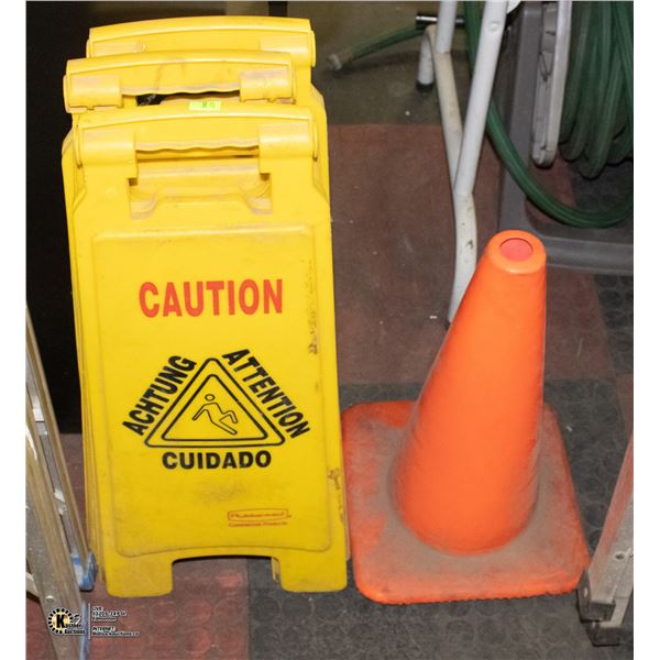 PILON SOLD WITH 4 WET FLOOR SIGNS