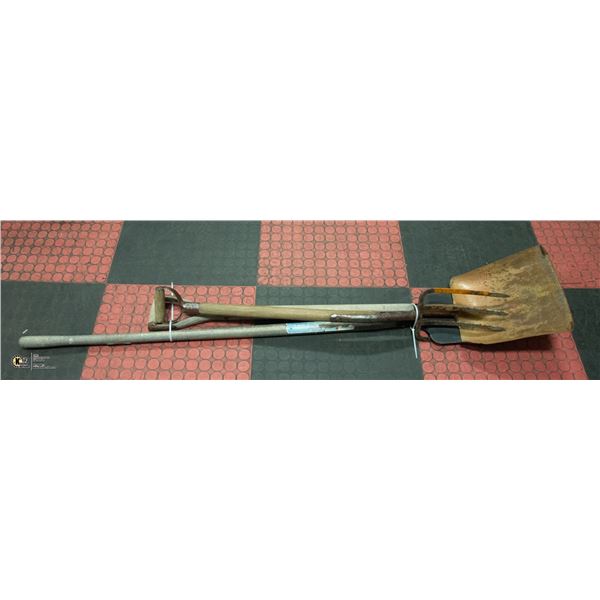 BUNDLE OF PITCH FORK, EDGER, SHOVEL