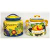 Image 1 : 2 PCS LARGE CERAMIC COOKIE BISCUIT JARS