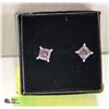 Image 1 : LRG SQUARE CUT MYSTIQUE QUARTZ STUD EARRINGS