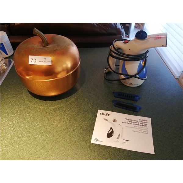 Shift Portable Wrinkle-Free Steam Cleaner (Model No. 1612967) and Pumpkin Vintage Ice Bucket