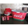 Image 1 : Vintage Metal Coca-Cola Cooler Tin w/ 3x Retro Coke Cans and 9 x 6-Bottle Collapsable Boxes