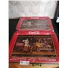 Image 1 : 2 x Vintage Coca-Cola Metal Trays - "Touring Car"