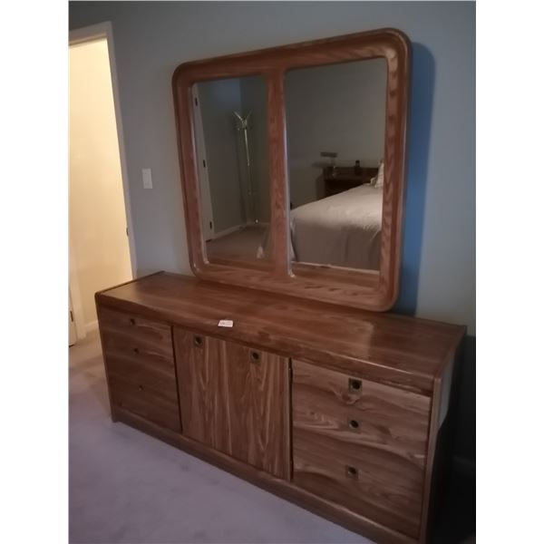 Wooden Dresser with Mirror