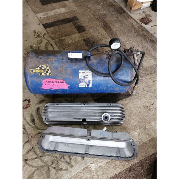 Masterflow Portable Air Compressor w/ 2 x Cal Custom Cardena, Calif (40-1017) Valve Covers