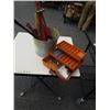 Image 1 : PAIL OF PIPE WRENCHES AND TACKLEBOX WITH HARDWARE