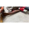 Image 8 : SPLITTING MAUL WITH FIRE AXE, FIBERGLASS HANDLES AND HANDSAWS