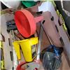 Image 4 : 4 TRAYS OF TOOLS, PROTECTIVE SHEILDS, TOOLBELTS AND ELECTRICAL WIRES