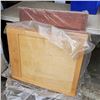 Image 2 : LOT OF NEW CABINET PANELS AND TOTE OF DECORATIVE PILLARS