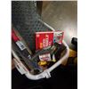 Image 2 : SIZE 8 STEEL TOE RAIN BOOTS, CHICKEN MESH, GARDEN STAKES, TOOLS