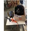 Image 1 : HEDGE TRIMMER, SANDING DISCS, HAND HELD SPREADER, BRASS LOG HOLDER