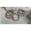 Image 1 : BAR CLAMP AND LARGE LOT OF AIRCRAFT BRAIDED CABLE SLINGS