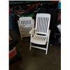 Image 1 : 2 WHITE FOLDING PLASTIC PATIO CHAIRS