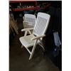 Image 2 : 2 WHITE FOLDING PLASTIC PATIO CHAIRS