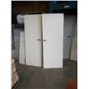 Image 1 : 2 WHITE 30 X 80 INCH DOORS WITH HANDLES, THREE 2 FOOT X 80 INCH DOORS AND 3 WHITE 30 X 80 INCH DOORS