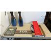 Image 1 : 2 CERAMIC 18" TALL VASES WITH TRAY OF HOME SIGNS AND COAT HOOKS