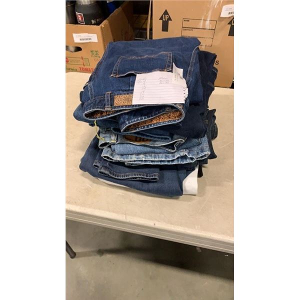 LOT OF JEANS, VARIOUS SIZES - LADIES SIZE 4-29, MENS SIZE 32