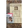 Image 1 : USA PRESIDENTS COIN ELECTROPLATED WITH GENUINE 24K GOLD AND 1/20 OZ SILVER ANGEL COIN