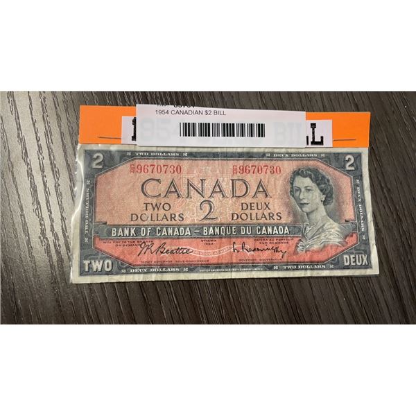 1954 CANADIAN $2 BILL