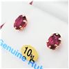 Image 3 : 10KT. YELLOW GOLD 7MM X 5MM NATURAL ENHANCED RUBY STUD EARRINGS, 2.2CTS OF RUBY, W/A $765.00