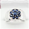 Image 1 : STERLING SILVER NATURAL SAPPHIRE RING, 9 SAPPHIRE (2CTS), W/A $915.00, SIZE 10