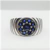 Image 2 : STERLING SILVER NATURAL SAPPHIRE RING, 9 SAPPHIRE (2CTS), W/A $915.00, SIZE 10